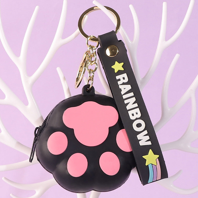 Llavero de monedera de monedas de monedas de gato de silicona de silicona al por mayor